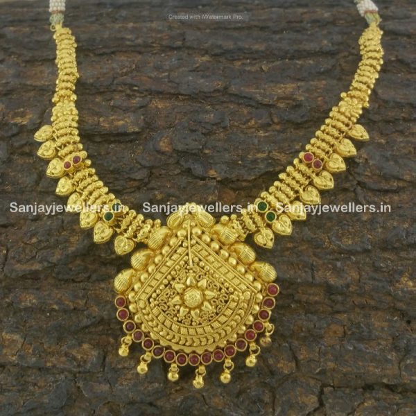 92.5 - silver - gold polished - necklace - temple jewellery