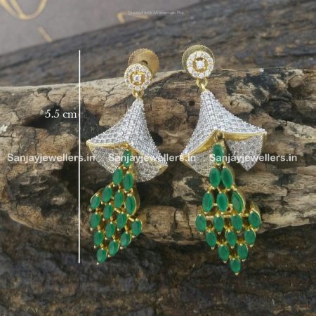 zircon - cz - artificial - stone - fancy - party wear - antique - earrings - studs