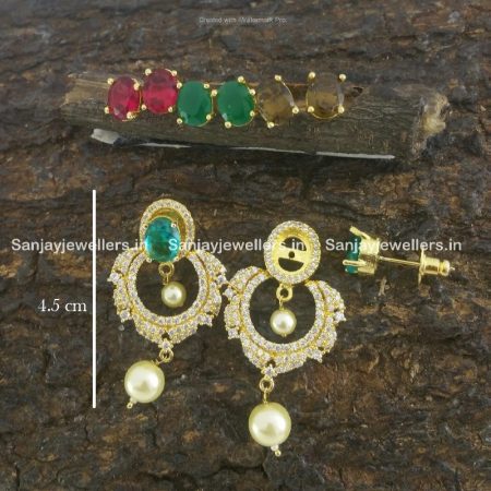 zircon - cz - artificial - stone - fancy - party wear - antique - earrings - studs