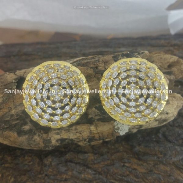 zircon - cz - artificial - stone - fancy - party wear - antique - earrings - studs