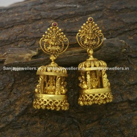 silver jhumky - jhumka - stone jhumki - earrings for kids - small stud - fancy earring - temple jewellery