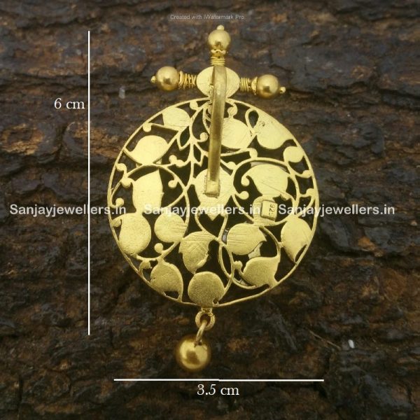 silver pendant - kundan pendent - temple jewellery - traditional pendant
