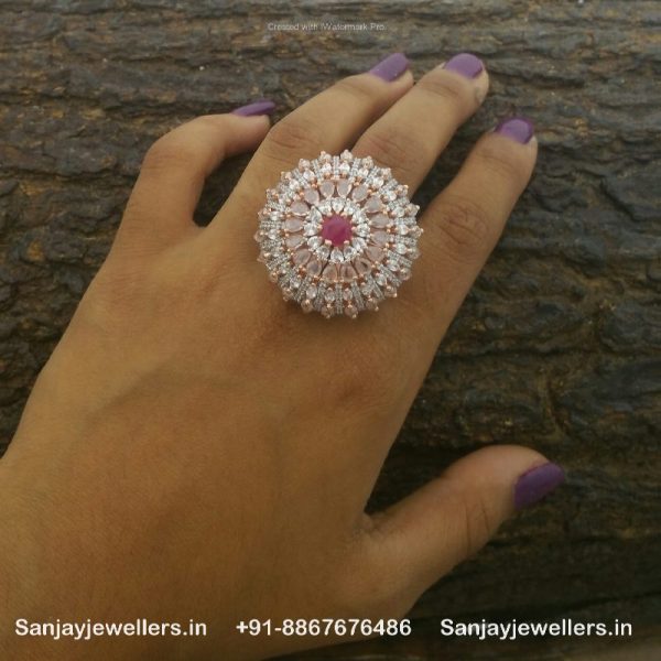 big fancy rings - rosegold polish rings - artificial rings - stone ring - cocktail ring