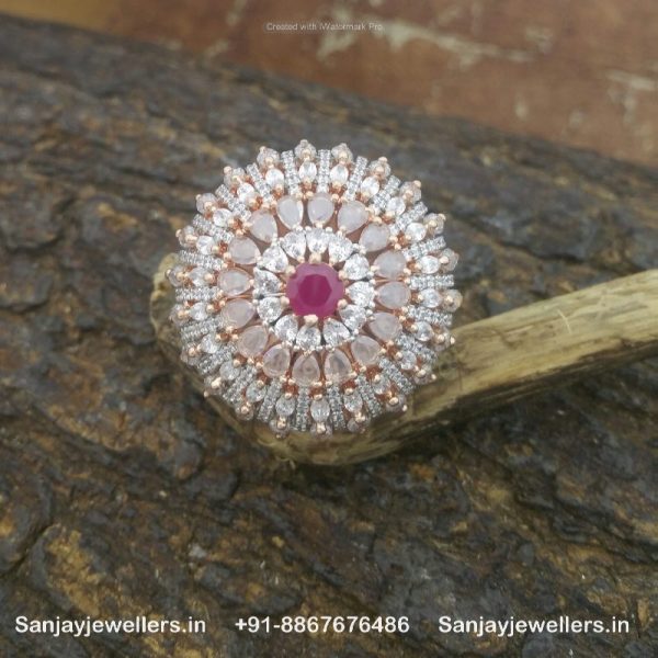 big fancy rings - rosegold polish rings - artificial rings - stone ring - cocktail ring - red stone ring