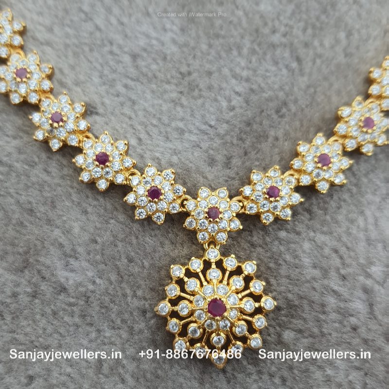 Silver - Gold Polished Necklace - Sanjay Jewellers