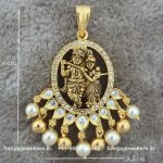 Silver Gold Polished Radha Krishna Pendant