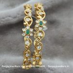 92.5 Silver Gold-Polished Bangle