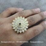 92.5 Silver Gold Polished Ring