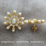 92.5 Silver Gold Polished Earring