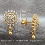 92.5 Silver Gold Polished Stud