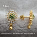 92.5 Silver Gold Polished Stud