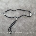 92.5 Silver Black Thread Anklet (Single)