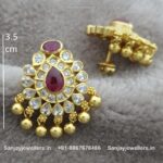 92.5 Silver Gold-Polished Earring