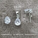 92.5 Silver Pendant & Earrings Set