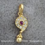 92.5 Silver Gold Polished Pendant ( Small )
