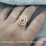 92.5 Silver Gold Polished Ring
