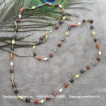 92.5 Silver Gold Polished Navrathna Chain