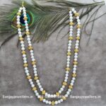 2 Step Silver Gold Polished Pearl Chain
