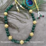 92.5 Silver Gold Polished Emerald Chain