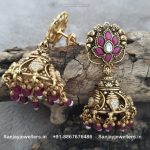 92.5 Silver Gold-Polished Earring