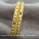 92.5 Silver Gold-Polished Bangle