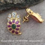 92.5 Silver Gold Polished Stud