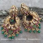 92.5 Silver Gold Polished Earring