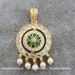 92.5 Silver Gold Polished Reversiable  Pendant