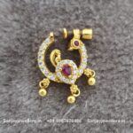 92.5 Silver Gold Polished Nath-Left Side