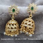 92.5 Silver Gold Polished Earring