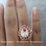 92.5 Silver Gold Polished Ring