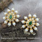 92.5 Silver Gold Polished Stud