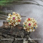 92.5 Silver Gold Polished Stud