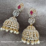 92.5 Silver Gold-Polished Earring