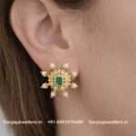 92.5 Silver Gold Polish Stud