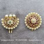 92.5 Silver Gold Polished Jade Bille