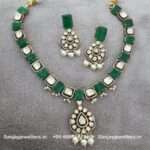 92.5 Silver Gold Polished Necklace