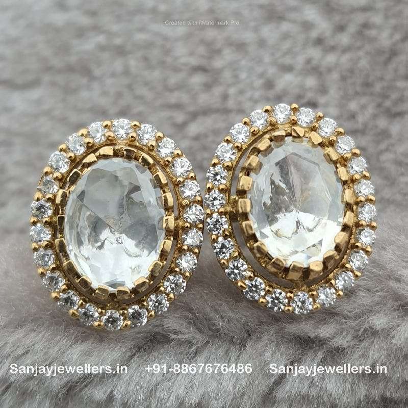 92.5 Silver Gold-Polished Stud