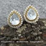 92.5 Silver Gold-Polished Stud