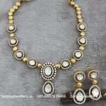 92.5 Silver Gold Polished Necklace